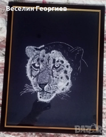 Картина "Лео"-гваш, снимка 2 - Картини - 53392726