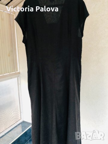 Черна рокля BEXLEYS WOMAN лен и вискоза, снимка 8 - Рокли - 32216359