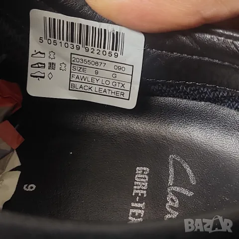 кожени обувки Clarks Fawloy Lo GTX GORE-TEX Водоустойчиви  номер 44, снимка 9 - Официални обувки - 47670276