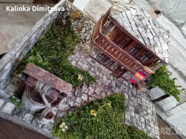 Макет на българска,старинна къща.Ръчна изработка., снимка 3 - Декорация за дома - 50155453