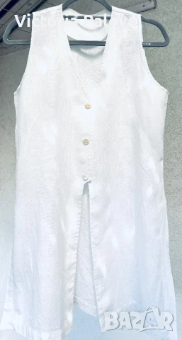 Бял ленен елек, снимка 8 - Корсети, бюстиета, топове - 50578592