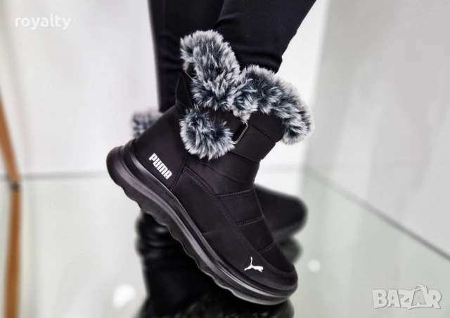 Пума Зимни Дамски Апрески С Пух, снимка 5 - Дамски апрески - 52116796