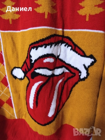 Коледен пуловер на Rolling stones , снимка 3 - Пуловери - 52284133
