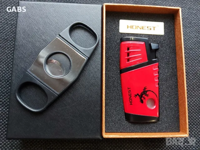 Луксозна запалка за пури с подарък резачка ПРОМО ЦЕНА, снимка 2 - Запалки - 50362396