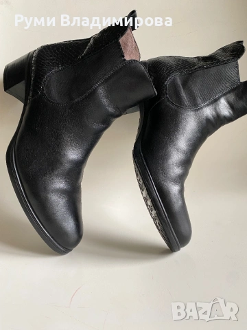 Черни боти Wonders, N 39/ 40, снимка 3 - Дамски боти - 53493807