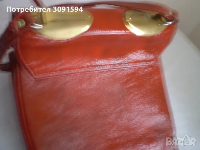 Винтидж стил на 80-те червена чанта с горна дръжка, снимка 3 - Други ценни предмети - 50201485