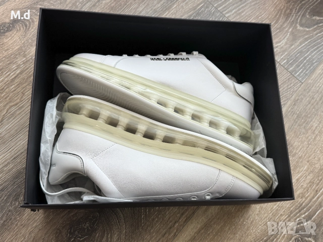 KARL LAGERFELD оригинални мъжки сникърси/кецове бели , бял цвят Карл Лагерфелд, снимка 8 - Маратонки - 52105122