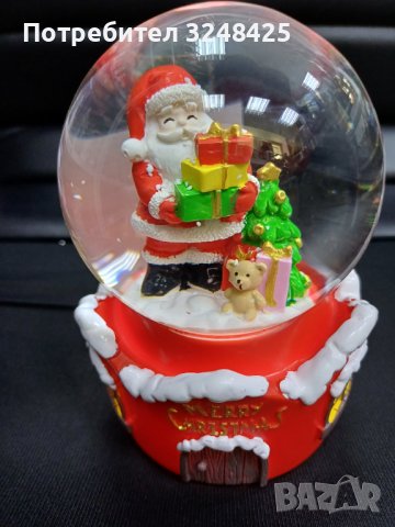 Коледно преспапие с Дядо Коледа  и мече , снимка 7 - Декорация за дома - 43195074