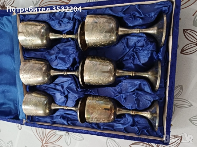 6 посребрени чаши, снимка 5 - Антикварни и старинни предмети - 52121566