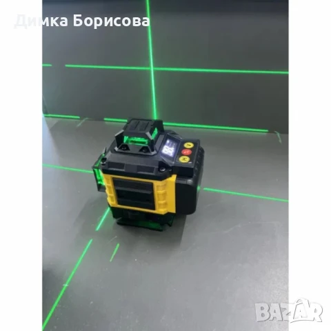 Самонивелиращ Лазерен Нивелир 4D с 16 Линии, Зелен Лазер, Тринога и Куфар, снимка 11 - Измервателни инструменти - 50533197