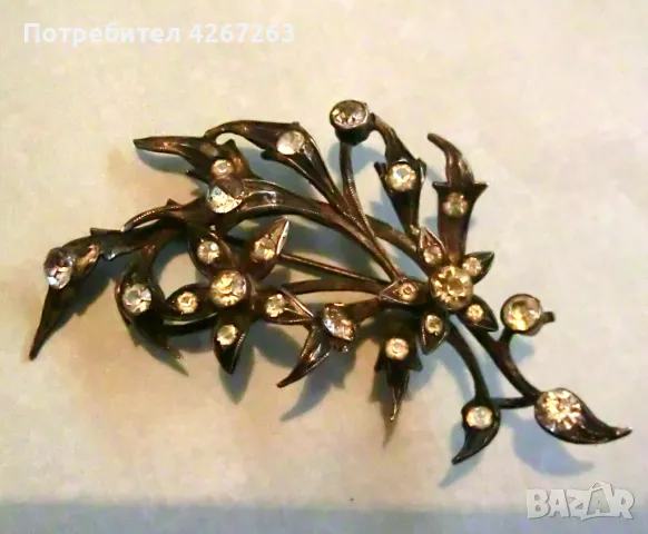 Антикварна сребърна брошка , снимка 4 - Антикварни и старинни предмети - 49262002