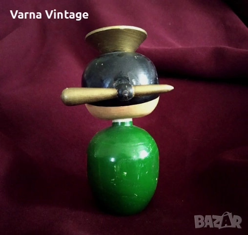 Стара дървена японска кукла Кокеши. ръчна изработка. произведена в Корея, снимка 4 - Антикварни и старинни предмети - 53283537