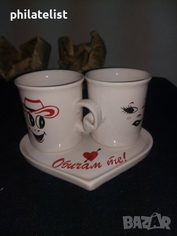 Комплект - чинийка с 2 чаши - ново, снимка 2 - Сервизи - 40700019