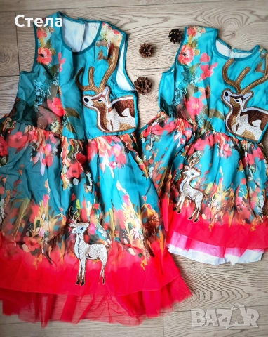 Комплект рокли за Коледна фотосесия - мама и дъщеря, снимка 3 - Детски рокли и поли - 52545208