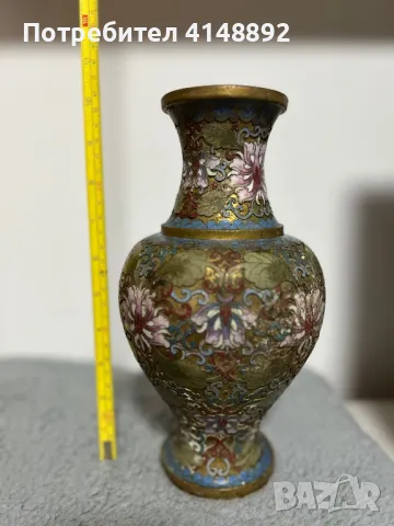 Старинна китайска метална ваза 20 век, снимка 5 - Вази - 48501779