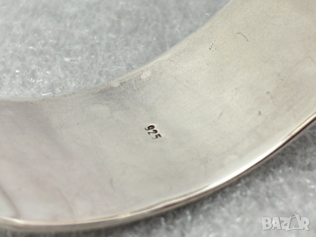 Абстрактна Сребърна Гривна (проба 925)- 30,73 гр., уникална ръчна изработка, снимка 8 - Гривни - 53339479