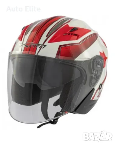 Скутер каска APRO YORK WHITE/RED  38224, снимка 1