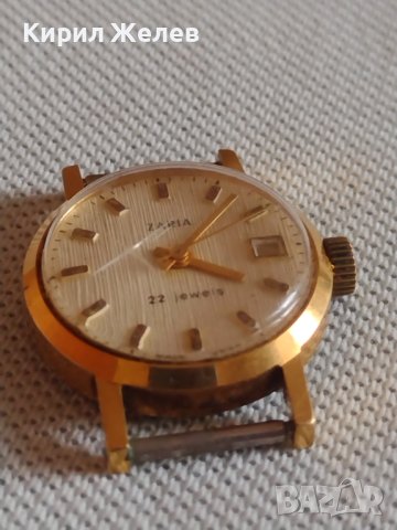 Стар дамски часовник ZARIA 22 JEWELS USSR с позлатена рамка за КОЛЕКЦИЯ 43075, снимка 7 - Други ценни предмети - 43905353