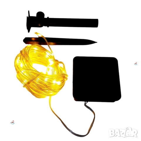 Соларни LED лампички – 10 м гирлянд със соларен панел. Коледна украса., снимка 2 - Декорация за дома - 52480865