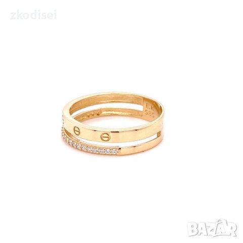 Златен дамски пръстен 2,44гр. размер:59 14кр. проба:585 модел:21888-2, снимка 3 - Пръстени - 44104106