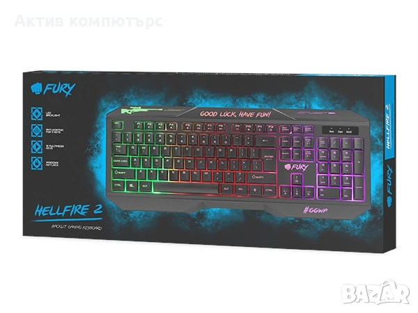 Геймърска клавиатура Fury Gaming Keyboard Hellfire 2 Backlight, US