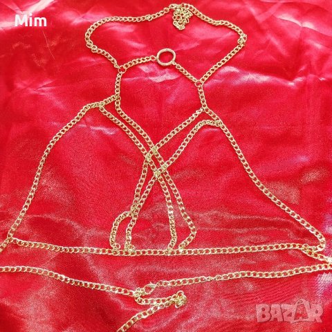 Чокър за бюст от златист синджир , снимка 3 - Бельо - 43965498