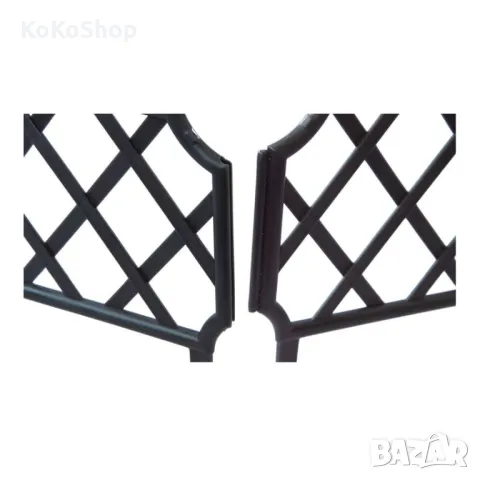 Декоративна ограда-397.5 х29.5 см./черна пластмасова градинска ограда, снимка 3 - Огради и мрежи - 49597755