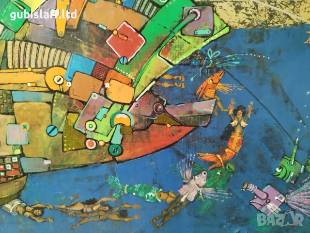 Картина "Кръговрат", проф. Пл. Легкоступ, 1993 г., снимка 5 - Картини - 49372508