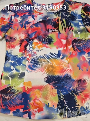 Дамска цветна блуза, снимка 3 - Корсети, бюстиета, топове - 51776405