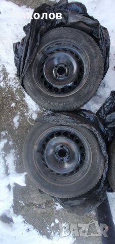 Джанти рено клио 15 със зимни гуми и тасове, снимка 3 - Гуми и джанти - 39631938