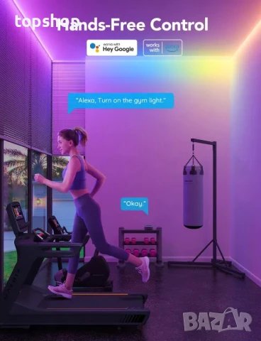 НОВА, ТЕСТВАНА Govee M1 RGBIC LED лента, 16.4 фута WiFi LED светлини за шкаф, телевизор, легло..., снимка 3 - Лед осветление - 50575671