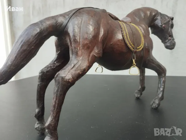 Ретро Кожена фигурка на Кон , снимка 7 - Антикварни и старинни предмети - 50243121