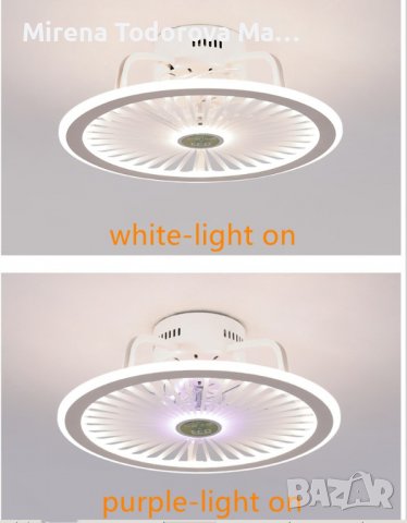 LED лед вентилатор полилей дистанционно управление, снимка 4 - Лед осветление - 38241359