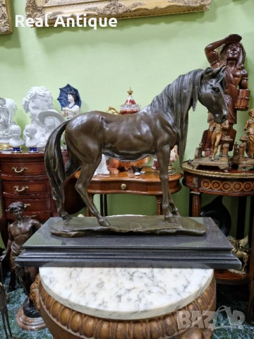 Страхотна антикварна авторска френска бронзова фигура статуетка скулптура , снимка 2 - Антикварни и старинни предмети - 50644442