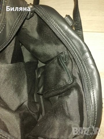 Черна чанта естествена кожа, снимка 5 - Чанти - 51476384