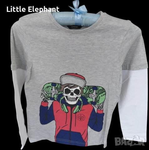 Блузка с дълъг ръкав за 7-8 г момченце"Dont hate skate",Англия/нова