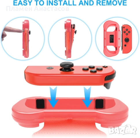 Регулируеми ленти за китка за Joy-Con контролери – 2 бр. (син и розов) за Nintendo Switch, подходящи, снимка 6 - Аксесоари - 53384414