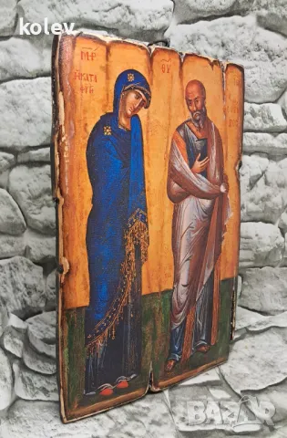 продадена!РЕПРОДУКЦИЯ на Св. Богородица Катафиги и св. Йоан Богослов (Убежище) , снимка 5 - Икони - 46241232