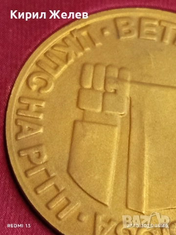 ПЛАКЕТ ВЕТЕРАН на ПРОФСЪЮЗА от соца за КОЛЕКЦИЯ 17183, снимка 4 - Антикварни и старинни предмети - 52199784