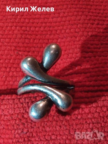 СТАР СРЕБЪРЕН ГОТИК АРТ ПРЪСТЕН - ПАНДЕЛКА ВИСОКА ПРОБА ЛАКИРАНО СРЕБРО 36143