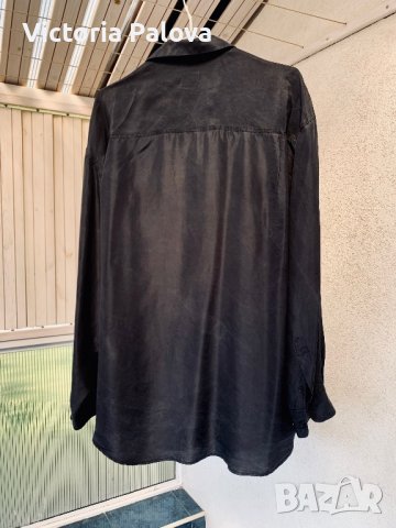 Риза кралска коприна цвят графит, снимка 7 - Ризи - 37628391