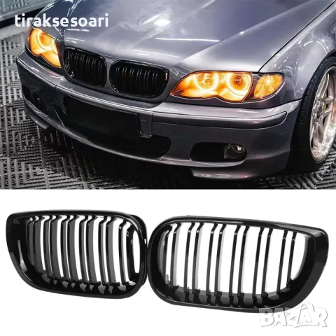 Бъбреци с двойни ребра черен лак за BMW серия 3 E46 4 Врати 2002-2005