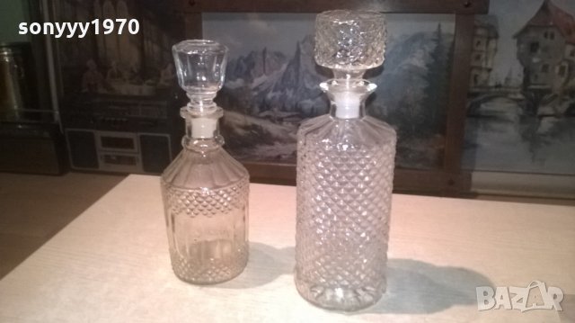 стъкленици с тапи за колекция коняк или уиски-2бр, снимка 4 - Антикварни и старинни предмети - 27501383