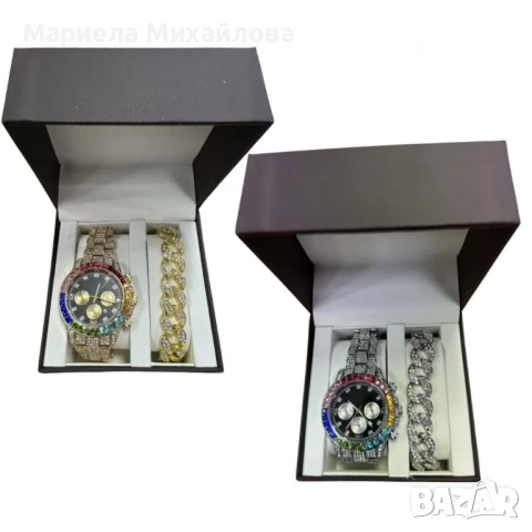 Луксозен комплект, гривна и часовник., снимка 2 - Бижутерийни комплекти - 50940770