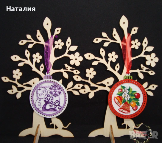 Ръчно бродирани и оцветени магнити и играчки за елха, снимка 7 - Декорация за дома - 53559004