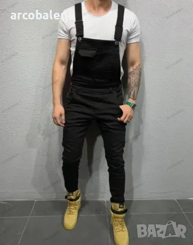 Ликвидация! Мъжки дънки с тиранти в нов стил - Доставка 24 часа , снимка 2 - Дънки - 49901964