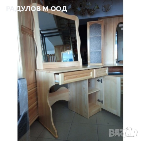 Тоалетка с огледало масив-чам, снимка 2 - Тоалетки - 53607794