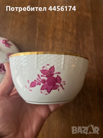 Унгарски порцелан Herend с декор “Apponyi” “Chinese bouquet - Pink”💗 , снимка 8 - Други - 50556159