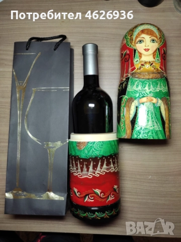 Ръчно рисувана дървена кутия за вино, снимка 3 - Ръчно изработени сувенири - 52982272