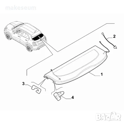 Комплект щипки за рафта за багаж 2бр - FIAT 500X (OEM 6000626594 & 6000626595), снимка 3 - Части - 50073387